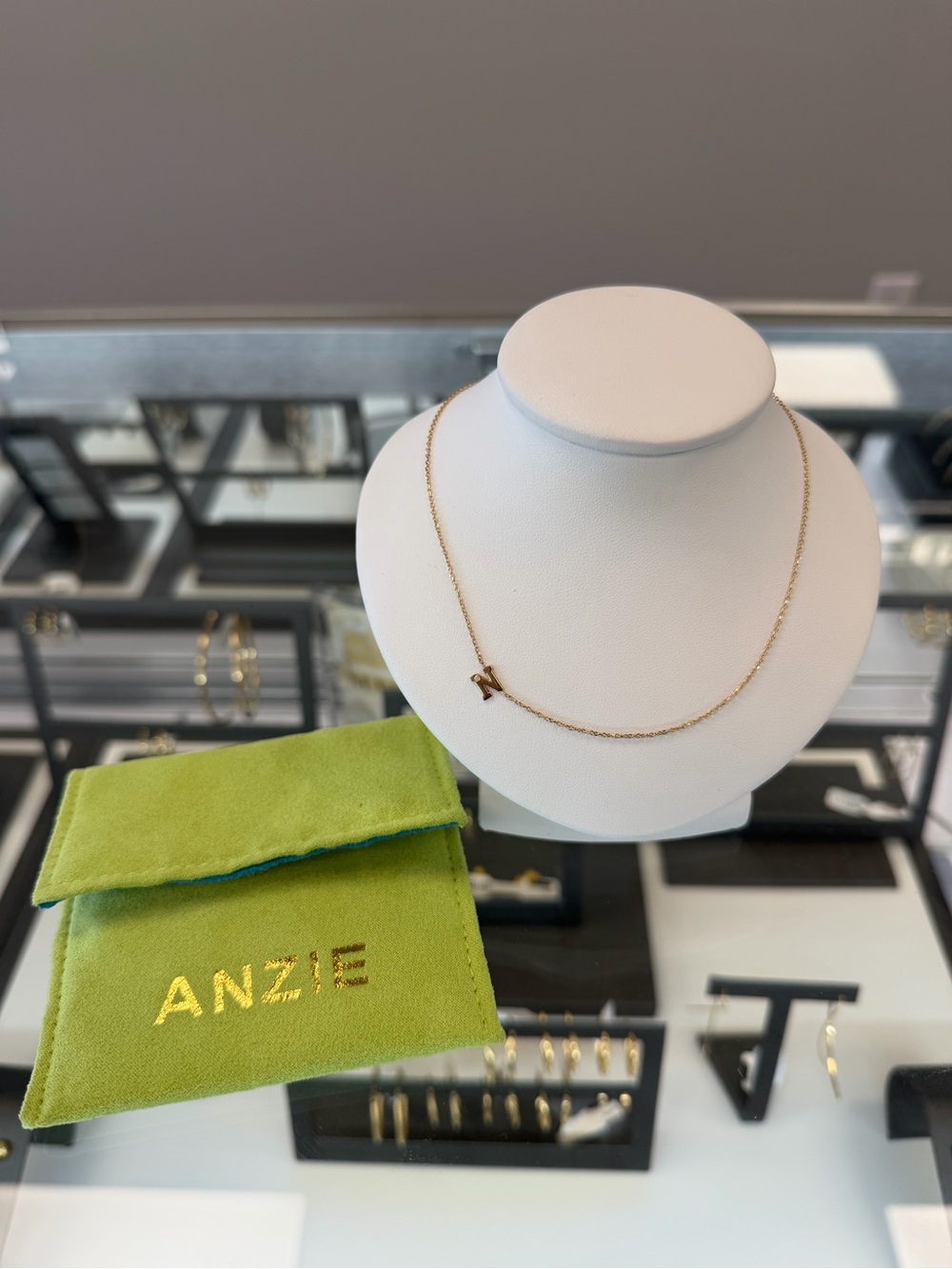 14K Gold Initial 'N' Necklace - ANZIE - Picture 4 of 8